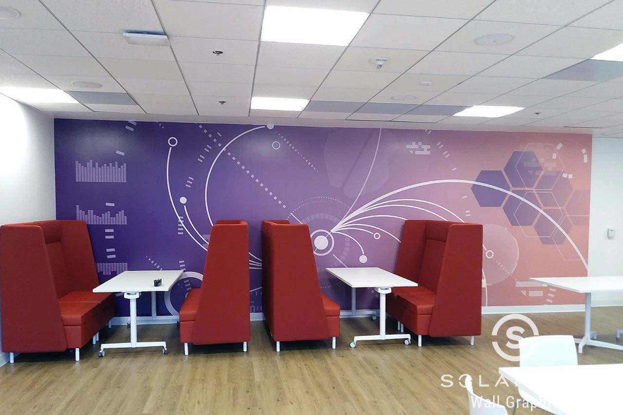 Wall graphics in an office space