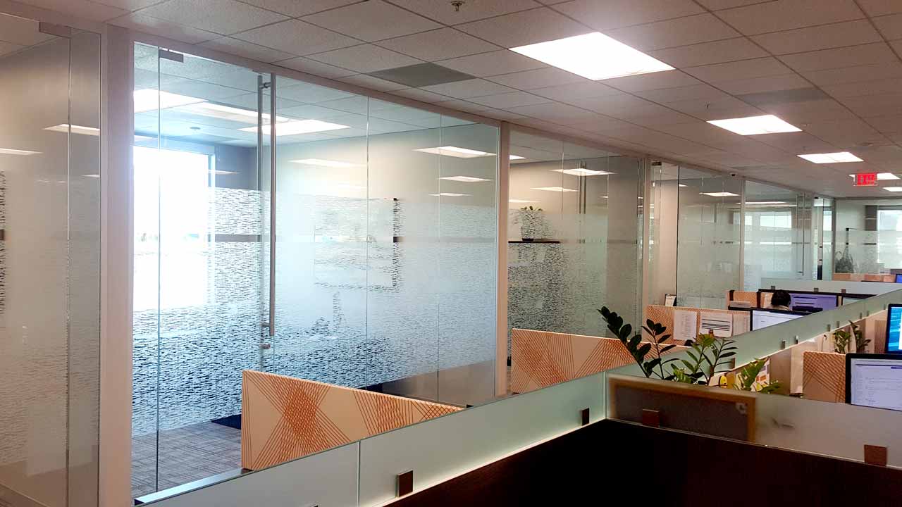 Decorative window film for office privacy