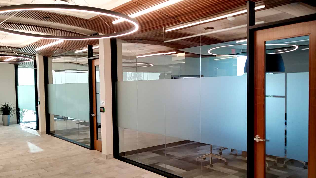 Frosted window film for office privacy