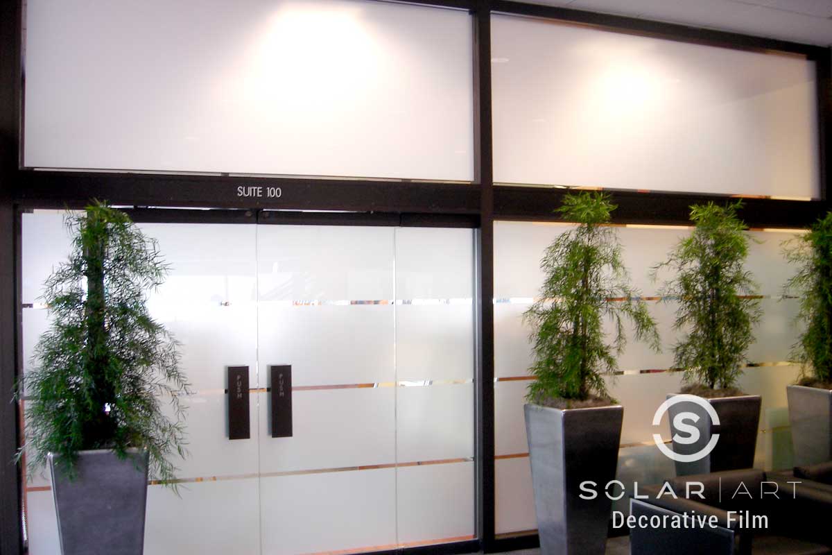 Storefront privacy frosted window film