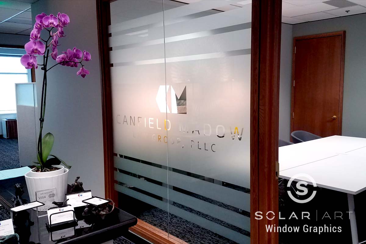 Frosted window film design for office