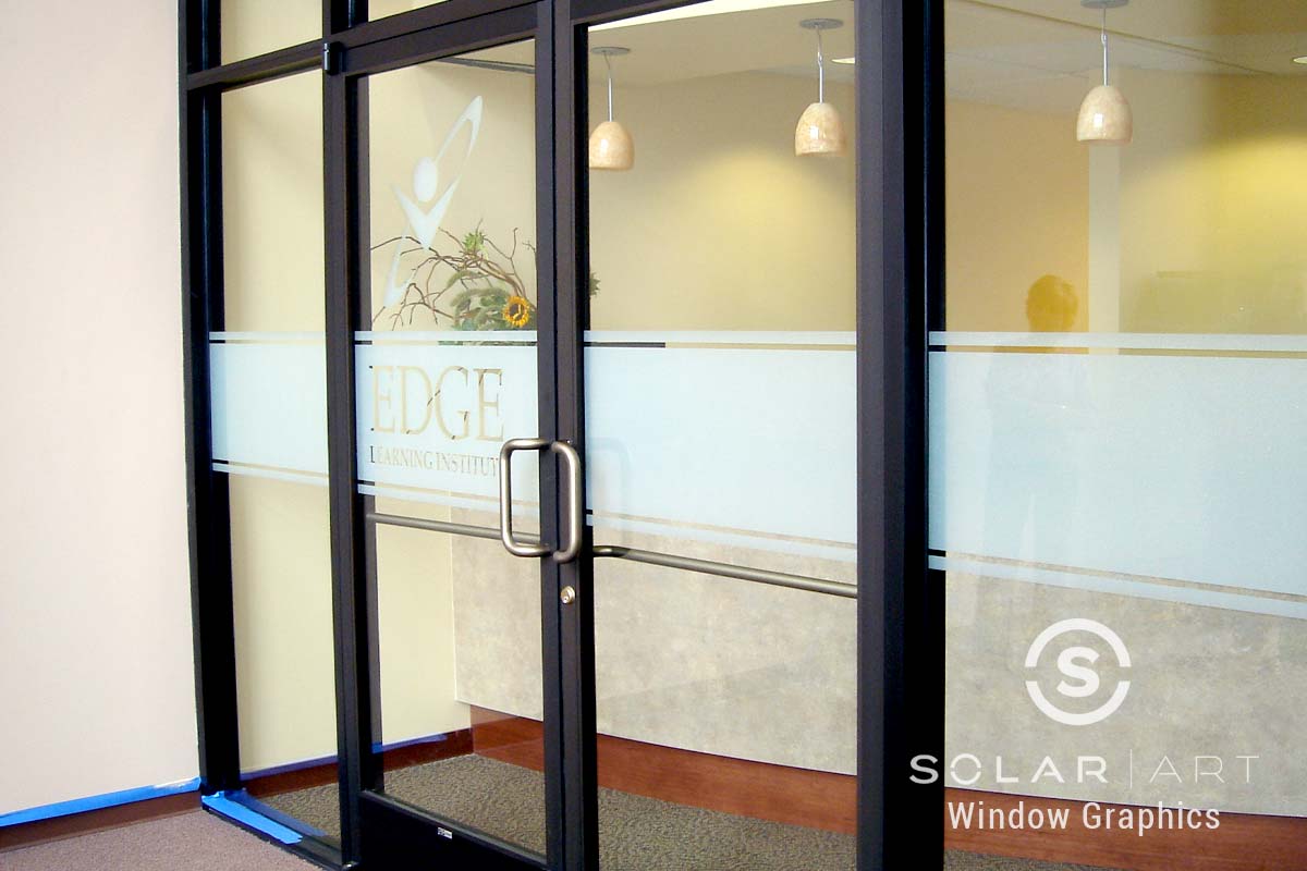 Frosted window film for office entry