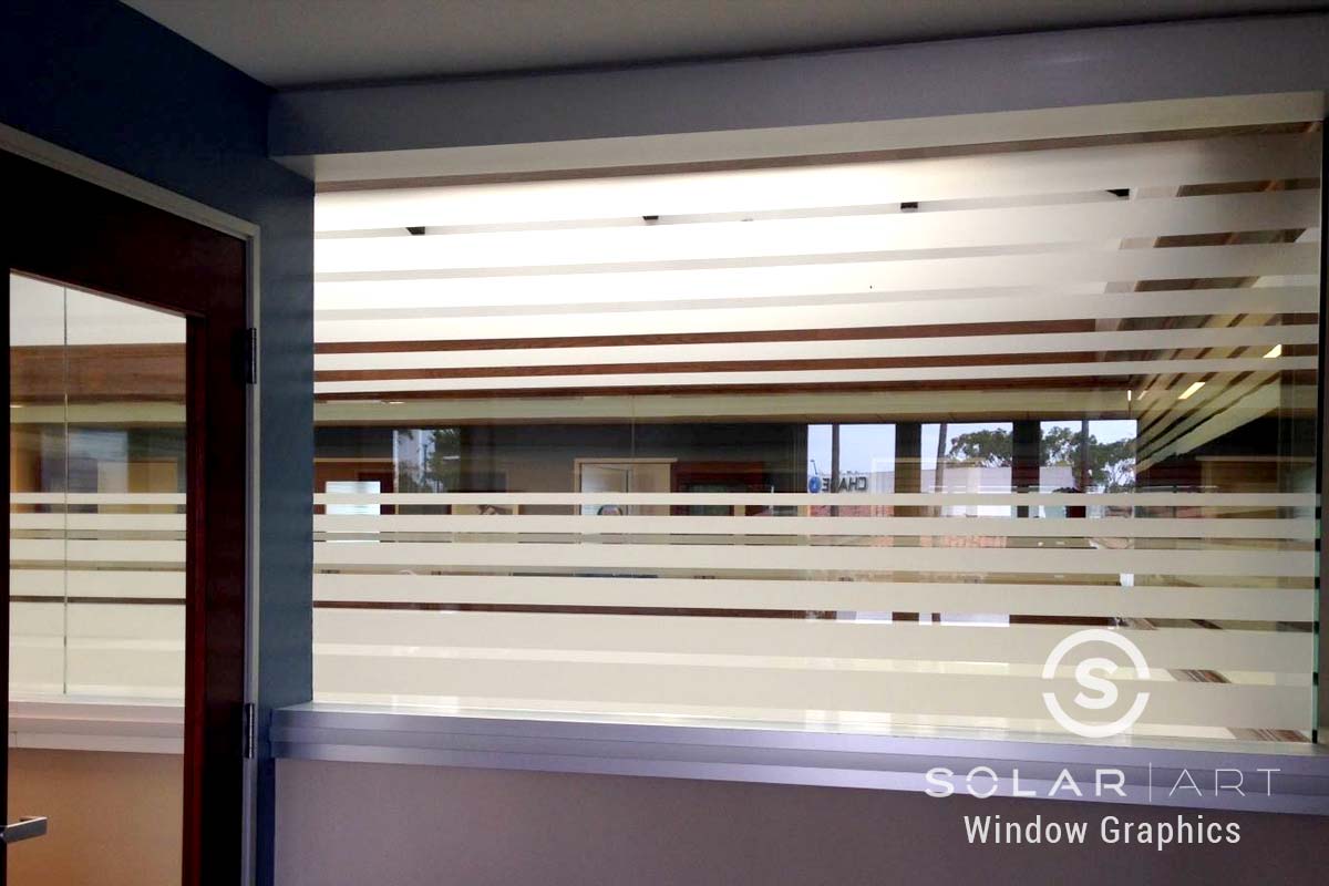 Frosted window film stripes