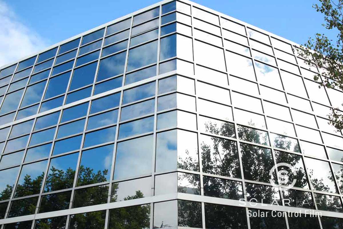 Privacy window film for office buildings
