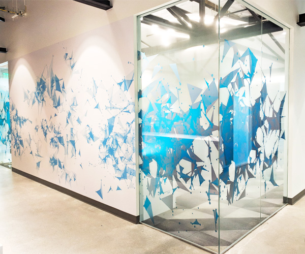 Custom wall graphics with printed pattern